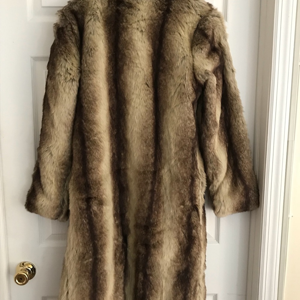 Long faux sable fur coat